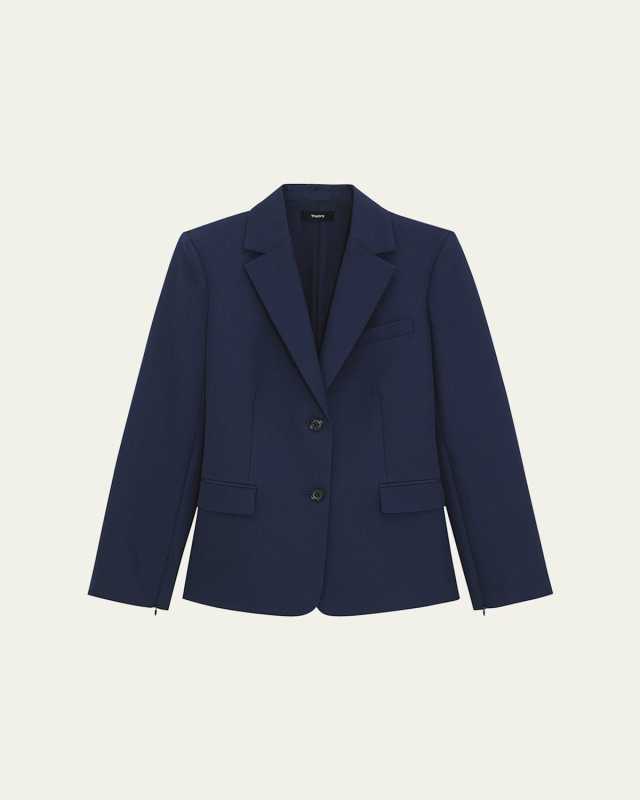Two-Button Zip-Sleeve Jacket